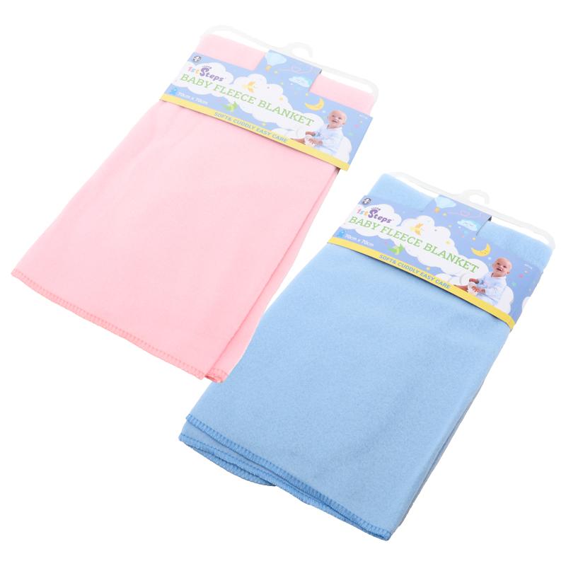 Baby Essential Polar Fleece Blanket 2 Colours Pink Blue