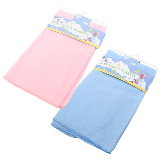 Baby Essential Polar Fleece Blanket 2 Colours Pink Blue