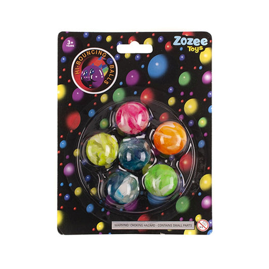 Hi-Bouncing Balls 6 Pack Childrens Toy Activity