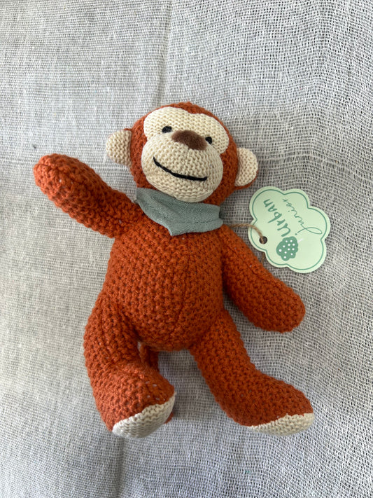 Premium Soft Knit Red Monkey Stuffed Animal