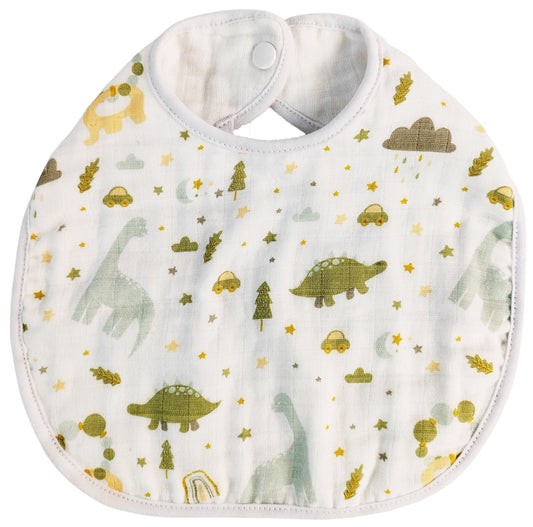 Dinosaur Muslin Bib – Absorbent & Stylish Baby Feeding Essential