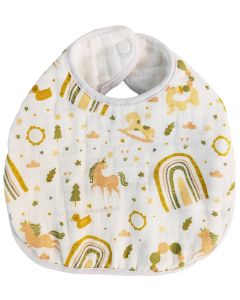 Unicorn Muslin Bib – Mess-Free & Adorable Baby Feeding Must-Have