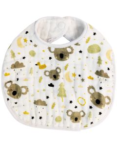 Koala Grey Muslin Bib – Absorbent & Stylish Baby Feeding Essential