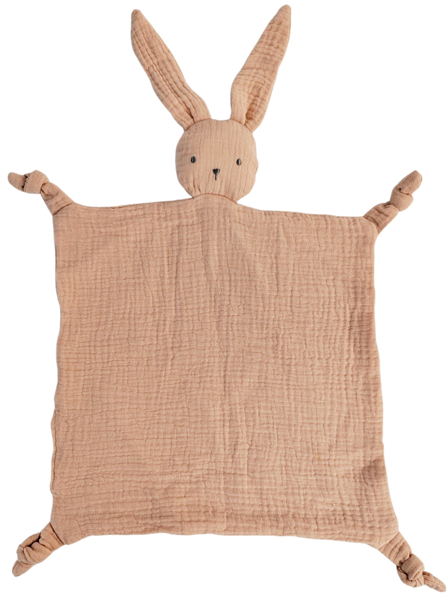 Blush Pink Bunny Muslin Comforter – Cozy & Adorable Baby Cuddle Buddy