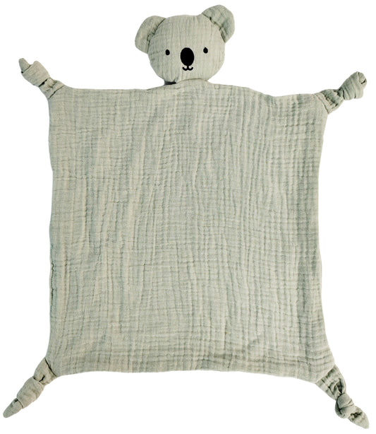 Sage Koala Muslin Comforter – Breathable & Cozy Baby Security Blanket