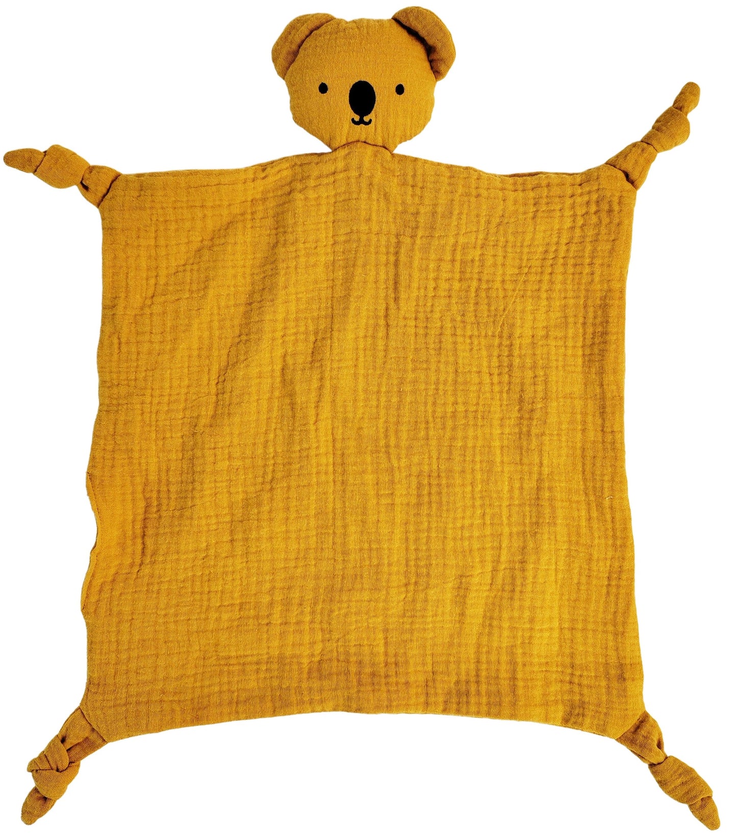 Mustard Koala Muslin Comforter – Warm & Calming Baby Snuggle Buddy