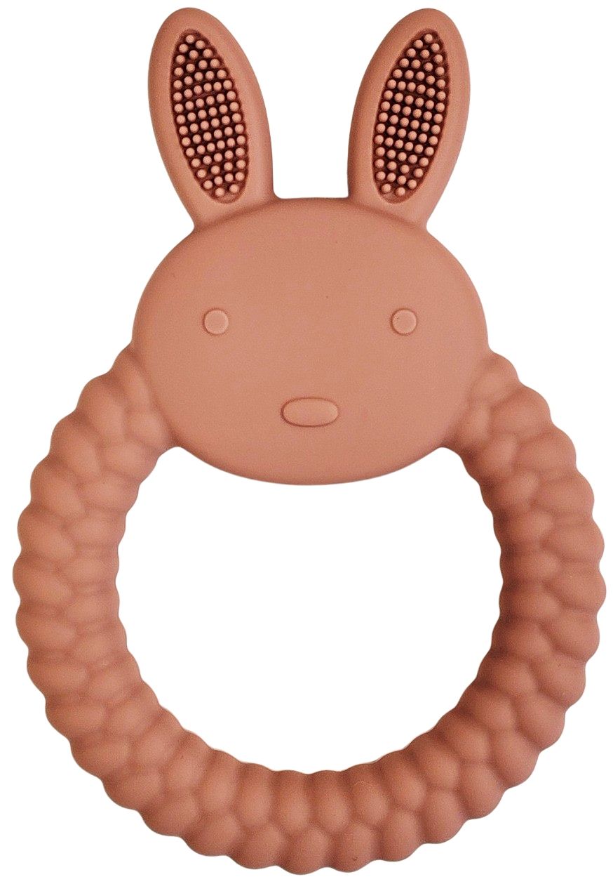 Pink Bunny Teether Ring – Gentle & Adorable Teething Relief for Babies