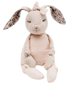 Premium Soft Pink Muslin Bunny Stuffed Animal